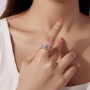 925 Sterling Silver Pavé Setting CZ White Gold Plated Ring Size 6 for Women-4