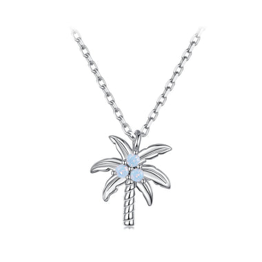 925 Sterling Silver + Nano Opal Stone Pendant Necklace for Women
