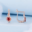 925 Sterling Silver Rose Gold Plated Earrings with CZ in Pavé Setting-5