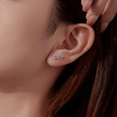 925 Sterling Silver Earrings with Pavé Setting CZ and White Gold Plating-8