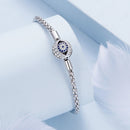 925 Sterling Silver Pavé Setting CZ 17.0 cm Oxidized Silver Bracelet for Women-3