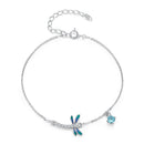 925 Sterling Silver 16.5cm+5cm Enamel Dragonfly Bracelet for Women-2