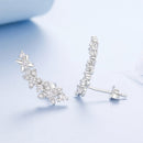925 Sterling Silver White Gold Plated CZ Earrings 0.5*1.8cm for Women-4