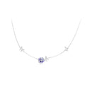 925 Sterling Silver Adjustable Length Necklace with Enamel, CZ Pendant for Women-2