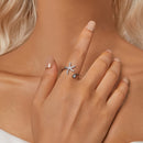 925 Sterling Silver Pavé Setting White Gold Ring for Women-7