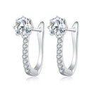 925 Sterling Silver Earrings with Pavé Setting CZ, Platinum Plated, 16x5.5mm for Women-3