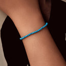 925 Sterling Silver Synthetic Turquoise Bracelet with White Gold Plating for Women-6