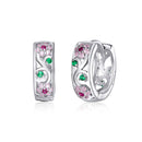 925 Sterling Silver Earrings with Pavé Setting CZ, 1.2*0.5cm, for Women-1
