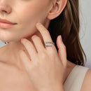 925 Sterling Silver Oxidized Silver Width 0.22-0.37cm Rings-4