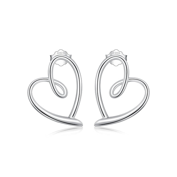 925 Sterling Silver Earrings for Women - 19x14mm, Platinum Plated
