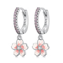 925 Sterling Silver Earrings with CZ and Enamel, 2.2x0.8m, for Women-3