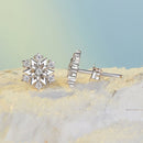 925 Sterling Silver Earrings with Pavé Setting CZ and White Gold Plating-4
