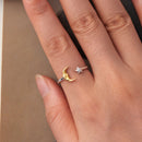 925 Sterling Silver & Gold Plated Pavé Set CZ Ring for Women-4
