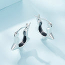 S925 Sterling Silver Earrings for Women - Oxidized Silver, 17x4mm-4