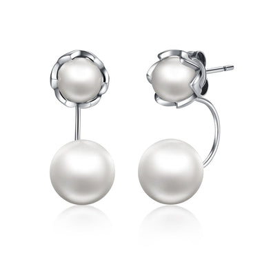 925 Sterling Silver Shell Pearl Earrings for Women