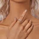 925 Sterling Silver Ring 6.0 Size with Pavé Setting CZ-7