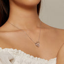 925 Sterling Silver Necklace with 19*18mm Pavé Setting CZ Pendant-6