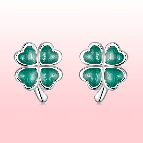 925 Sterling Silver Enamel Plated Platinum Earrings for Women