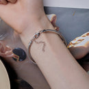 925 Sterling Silver Plated Platinum Bracelet with Adjustable Length for Women-7