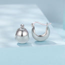 925 Sterling Silver Plated White Gold Earrings 1.4 x 1.0 cm for Women-2