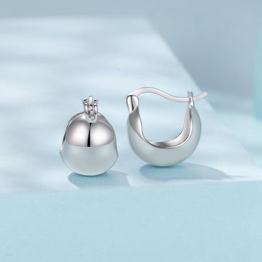 925 Sterling Silver Plated White Gold Earrings 1.4 x 1.0 cm for Women - 0