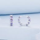 925 Sterling Silver Earrings with Pavé Setting and Plated Platinum for Women-5