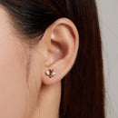 925 Sterling Silver Enamel Plated Gold Earrings-6