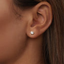 925 Sterling Silver 5mm Moissanite Earrings with White Gold Plating for Women-6