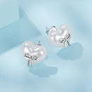 925 Sterling Silver Earrings with Quality Shell Pearl, Size 1*1.2cm for Women-3