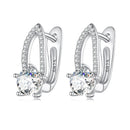 925 Sterling Silver Earrings with CZ Pavé Setting, 1.4*0.62cm for Women-3