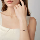 925 Sterling Silver Bracelets with Pavé Setting CZ, Length 15+6cm, White Gold Plated for Women-6