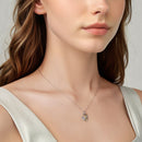 925 Sterling Silver + Plated White Gold + Plated Gold 1.8*1.2cm Necklace for Women-5