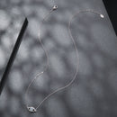 925 Sterling Silver Moissanite Necklace 40+5cm in Length for Women-3