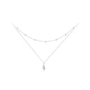 925 Sterling Silver Plated White Gold Adjustable Necklace-1