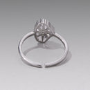 925 Sterling Silver Ring with Transparent Glass and CZ, 0.15cm Width, for Women-4