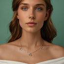 925 Sterling Silver + Plated White Gold Necklace with Adjustable Length for Women-6