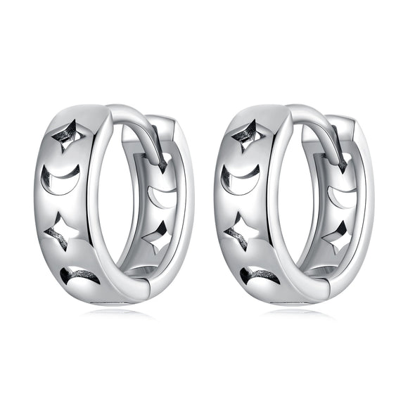 925 Sterling Silver Oxidized Earrings for Women 1.2*0.4cm