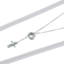 925 Sterling Silver Plated Necklace with Adjustable Length 42.5cm and CZ for Women-3