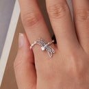 925 Sterling Silver Dragonfly Ring for Women with Cubic Zirconia-4