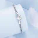 925 Sterling Silver Oxidized Silver Bracelets 17.0 Size with CZ for Women-4
