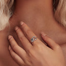 925 Sterling Silver Pavé CZ Oxidized Silver Ring 1.9mm Style E-5