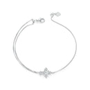 925 Sterling Silver White Gold Plated Bracelet with CZ Pendant 200mm for Women-2