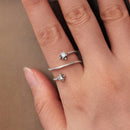 925 Sterling Silver Pavé Setting CZ Oxidized Ring for Women-6