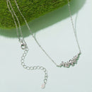 925 Sterling Silver White Gold Plated 40+5cm Necklace with CZ for Women-4