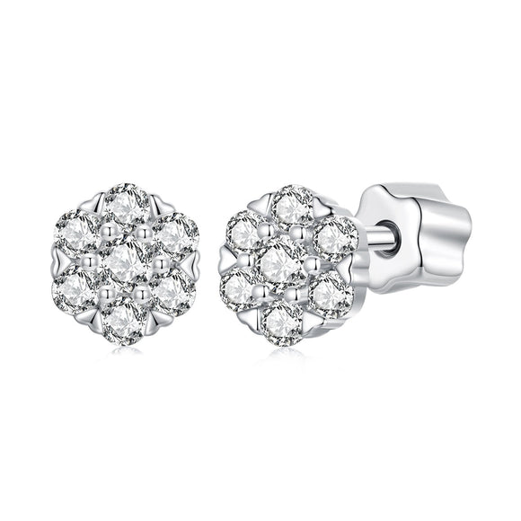 925 Sterling Silver Moissanite 0.15ct/0.027ct Earrings for Women