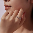925 Sterling Silver + Plated White Gold 0.24cm Ring for Women-5