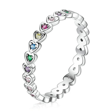 925 Sterling Silver & Platinum Plated 0.29cm CZ Ring for Women Size 6.0