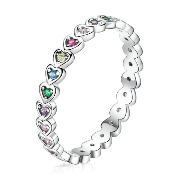 925 Sterling Silver & Platinum Plated 0.29cm CZ Ring for Women Size 6.0