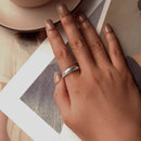 925 Sterling Silver Ring with Pavé Setting CZ, Width 2.2-5.8mm, Oxidized Silver, Women's Ring-5