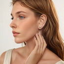 925 Sterling Silver Freshwater Pearl Gold Plated Earrings-7